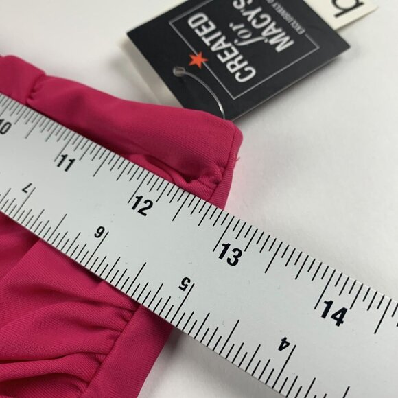 Bar III Shirred High-Rise Bikini Bottoms Women Small Ruby Red Separates Swimwear - Picture 3 of 6